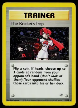 Pokemon Card - The Rocket's Trap Gym Heroes 19/132 Holo Rare - Image 1