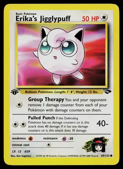 Pokemon Card - Erika's Jigglypuff Gym Challenge 69/132 Common 1st Edition - Image 1