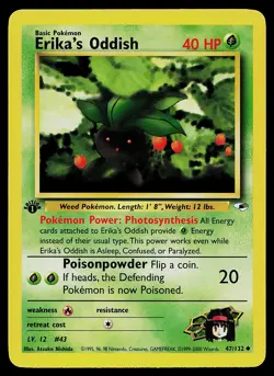 Pokemon Card - Erika's Oddish 1st Edition Gym Heroes 47/132 Uncommon - Image 1