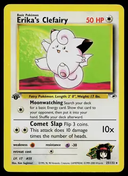 Pokemon Card - Erika's Clefairy 1st Edition Gym Heroes 25/132 Rare - Image 1