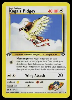 Pokemon Card - Koga's Pidgey 1st Edition Gym Challenge 49/132 Uncommon - Image 1