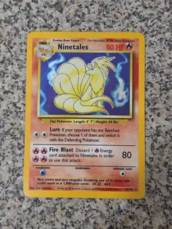 Pokemon TCG Ninetales Base Set Holo Unlimited Rare Card 12/102 LP Wotc - Image 1