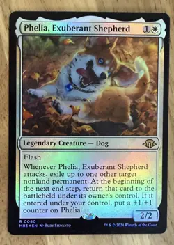 Phelia, Exuberant Shepherd - Modern Horizons 3 Rare Foil Legendary Dog MTG - Image 1