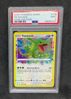 Pokemon SWSH Vivid Voltage Rayquaza 138/185 Amazing Rare Holo Foil PSA 9 MINT - Image 1