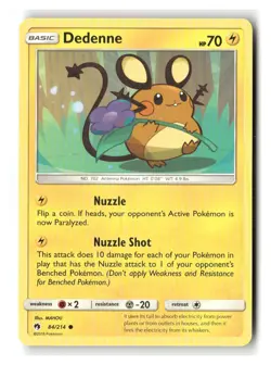 Dedenne 84/214 Common Lost Thunder Pokemon Near Mint - Image 1