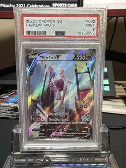 2022 MEWTWO V PSA 9 Pokemon Go 072/078 ALT FULL ART Alternative MINT #72 - Image 1