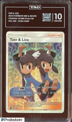 2018 Pokemon Sun & Moon Celestial Storm #166 Tate & Liza TAG 10 - Image 1