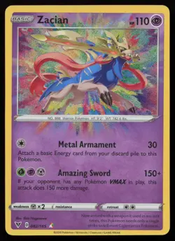 Zacian 082/185 Amazing Rare Vivid Voltage Pokemon NM - Image 1