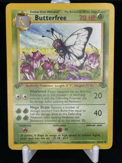 Pokemon Butterfree 1st Edition Jungle 33/64 Uncommon 70 HP Stage 2 Regular - Image 1