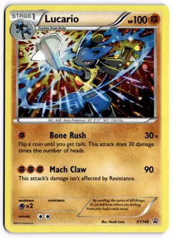 Pokemon TCG Lucario (Cosmos Holo) XY140 Black Star Promo LP - Image 1