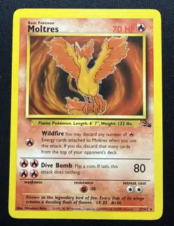Moltres LP 27/62 Unlimited Fossil Pokemon TCG Regular - Image 1