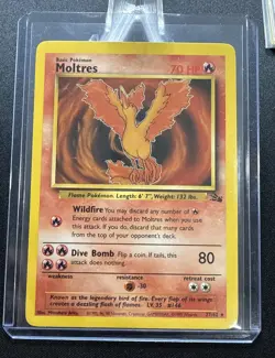 Moltres LP 27/62 Unlimited Fossil Pokemon TCG Regular - Image 3