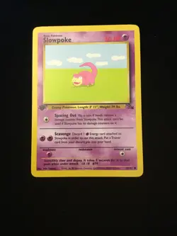 Pokemon TCG Slowpoke Fossil 55 Regular 1st Edition Common - Image 1
