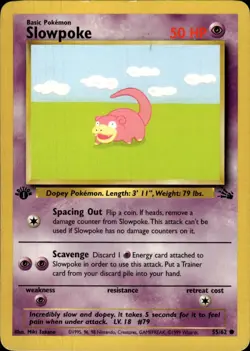 Pokemon Fossil First Edition #55/62 Slowpoke Lightly played - Image 1