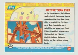Better Than Ever #56 Holo Foil Pikachu's Vacation Black Logo 1999 Pokemon Topps - Image 2