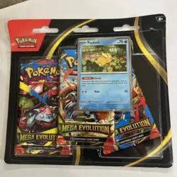 2 Pack! Pokemon TCG Mega Evolutions 3-Pack Blister Psyduck & Golduck Sealed NEW - Image 2