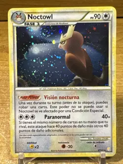 Noctowl Holo Pokemon TCG HeartGold & SoulSilver 8/123 Spanish LP - Image 1