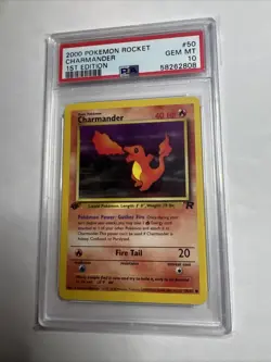2000 Pokemon Team Rocket 1st Ed. Charmander #50 PSA 10 Gem Mint - Image 1