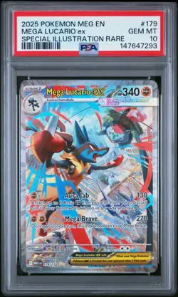 2025 Pokemon Mega Evolution 179 Mega Lucario Ex Special Illustration Rare PSA 10 - Image 1