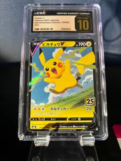 CGC 10 PRISTINE Pokemon JPN 25th Anniversary Collection Pikachu V 020/028 - Image 1