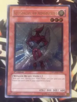 Yugioh: Neo-Spacian Air Hummingbird - STON-EN004 Ultimate Rare 1st Edition LP - Image 1