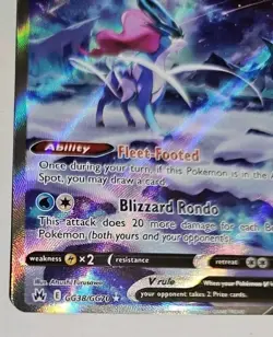Suicune v Crown Zenith Galarian Gallery Holo Ultra Rare Card GG38 GG70 Bim SC1 - Image 3