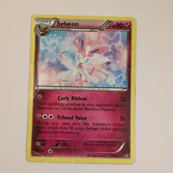 Sylveon 72/111 XY - Furious Fists Rare 90 HP Pokemon TCG Card (heavily played) - Image 1