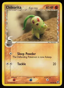 Chikorita (Delta Species) 44/101 Dragon Frontiers Yuka Morii Pokemon TCG Card - Image 1