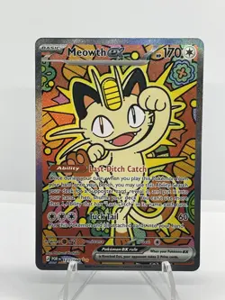 Meowth EX SIR Full Art Holo Rare Pokemon TCG Card 121/088 Perfect Order - Image 1