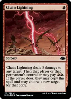 4 x Chain Lightning - Foil - Dominaria Remastered - NM-Mint - MTG - Image 1