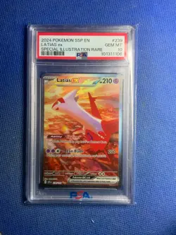LATIAS EX 2024 POKEMON SURGING SPARKS #239/191 SPECIAL ILLUSTRATION RARE PSA 10 - Image 1