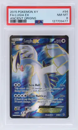 2015 Pokemon XY Ancient Origins Lugia EX #94 PSA 8 NM-MT Full Art - Image 1