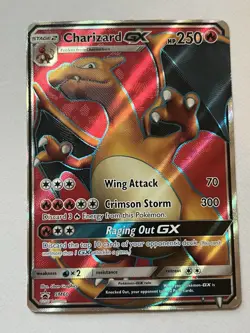 Pokemon Charizard GX SM60 Black Star Promo Card Sun And Moon DAMAGE - Image 1