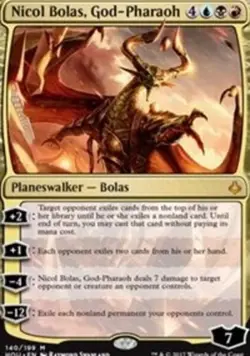 MTG Nicol Bolas, God-Pharaoh - Foil, Light Play, English Hour of Devastation - Image 1