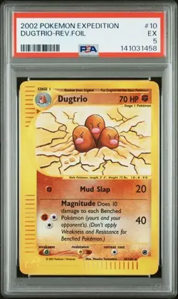 2002 POKEMON EXPEDITION #10 DUGTRIO-REV.FOIL PSA 5 - Image 1