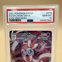 2021 POKEMON SWORD & SHIELD EVOLVING SKIES #075 FULL ART/SYLVEON VMAX PSA 10 - Image 2