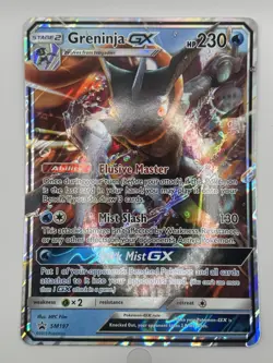 Pokemon Greninja GX Jumbo Holo Card SM197 Black Star Promo Standard Size - Image 1