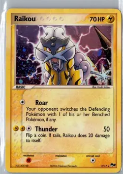Pokemon 2006 TCG Raikou Holo Rare 3/17 Pop Series 2 NM - Image 1