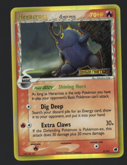 Heracross Dragon Frontiers Reverse Holo Rare Pokemon Card 3/101 Stamped - Image 1
