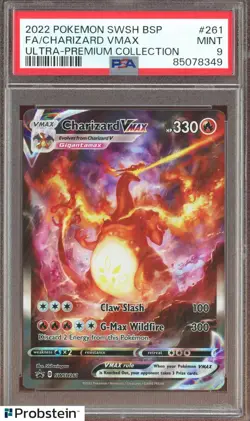 2022 Pokemon SWSH BSP UPC #261 FA/Charizard VMAX PSA 9 MINT - Image 1