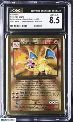 2021 Pokemon Celebrations Charizard Gold Metal UPC CGC 8.5 4/102 - Image 1
