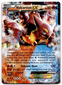 Volcanion EX 26/114 Holo EX Rare Steam Siege Pokemon Holo Near Mint - Image 1