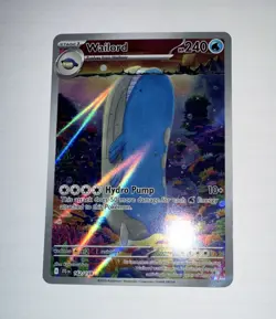 Pokemon Wailord Illustration Rare Holo Stage 1 240 HP 162/159 SV09 Hydro Pump - Image 1