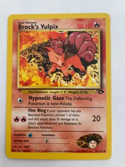 Pokemon TCG Gym Challenge Unlimted Brock's Vulpix 37/132 NM - Image 1