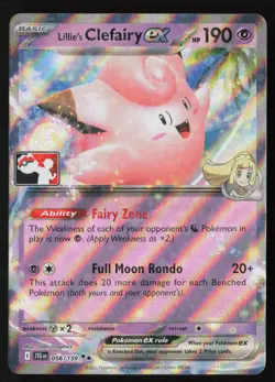 Pokemon Lillie's Clefairy ex - 056/159 Prize Pack Series 8 Holo Pack Fresh - NM - Image 1