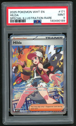 POKEMON HILDA 2025 WHITE FLARE #171 SPECIAL ILLUSTRATION PSA 9 - Image 1