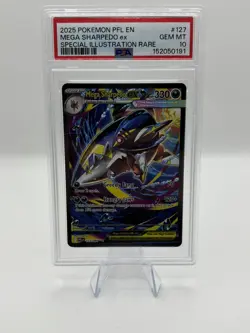 2025 Pokemon Phantasmal Flames Mega Sharpedo Ex Special Illustration Rare PSA 10 - Image 1