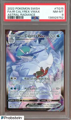 2022 Pokemon SWSH Astral Radiance #TG15 FA/IR Calyrex VMAX PSA 8 NM-MT - Image 1