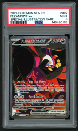 POKEMON FEZANDIPITI ex 2024 SHROUDED FABLE #092 SPECIAL ILLUSTRATION RARE PSA 9 - Image 1