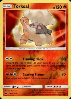 Pokemon Reverse Holo Torkoal SM - Celestial Storm 29/168 LP - Image 1
